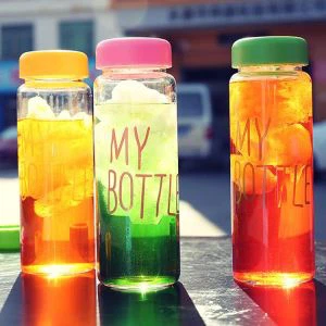 Korea Popular Clear Sport Water Bottle Fruit Juce My Bottle with Bag