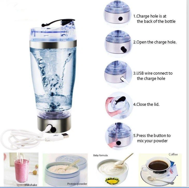 Electric Protein Shaker Usb Water Bottle