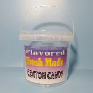 Transparent Plastic Pail With Heat Transfer Cotton Candy