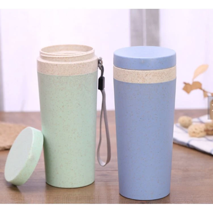 double wheat straw water bottle
