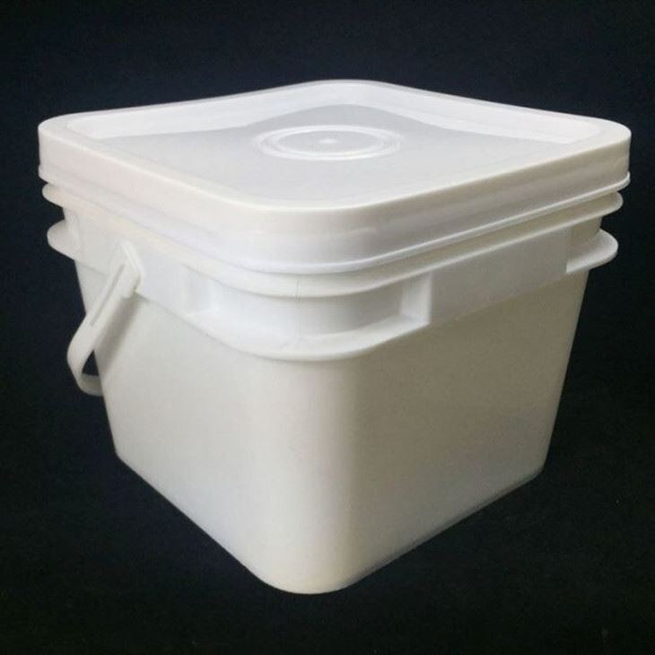 8L Square Plastic Bucket with Handle and Tear Strip