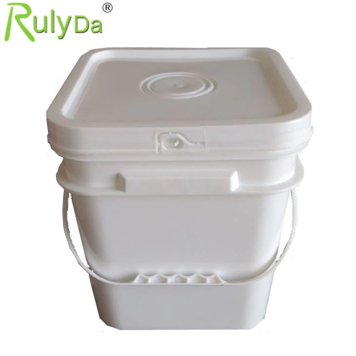 Raw Material 10L Capacity In Mould Labeling Transparent Square Plastic Bucket for Oil with Lid