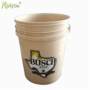5 gallon round and square plastic bucket of paint