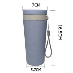 Portable Biodegradable Wheat Straw Water Bottle With Rope